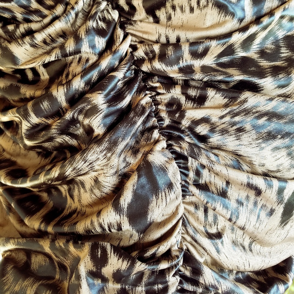 NWT Forever21 strapless ruched cheetah print dress - Picture 3 of 8